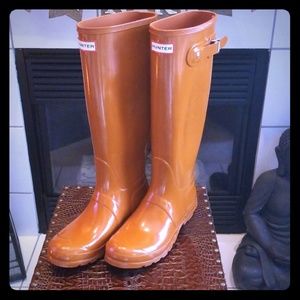 Original Tall Orange Gloss Hunter Boots